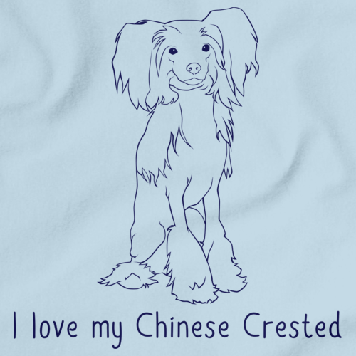 I Love My Chinese Crested Light blue Art Preview