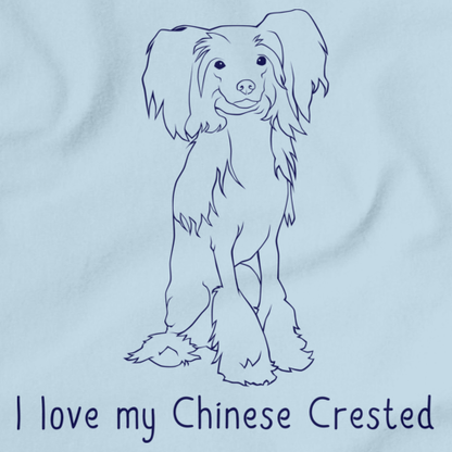 I Love My Chinese Crested Light blue Art Preview