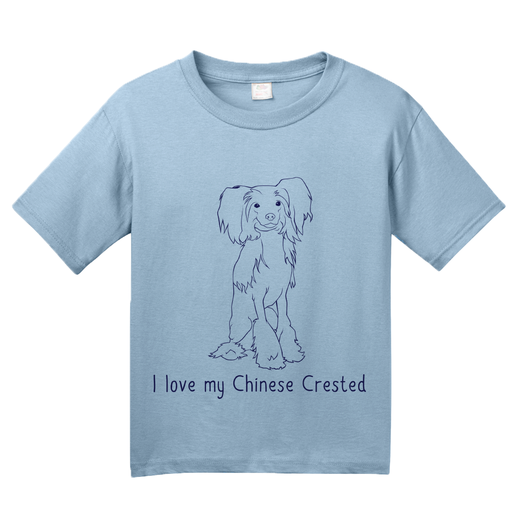 Youth Light Blue I Love my Chinese Crested - Chinese Crested Dog Lover Owner Cute T-shirt