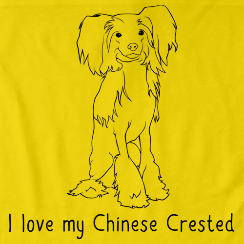 I Love My Chinese Crested Yellow Art Preview