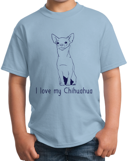 Youth Light Blue I Love my Chihuahua - Chihuahua Dog Lover Owner Cute Fun Small T-shirt