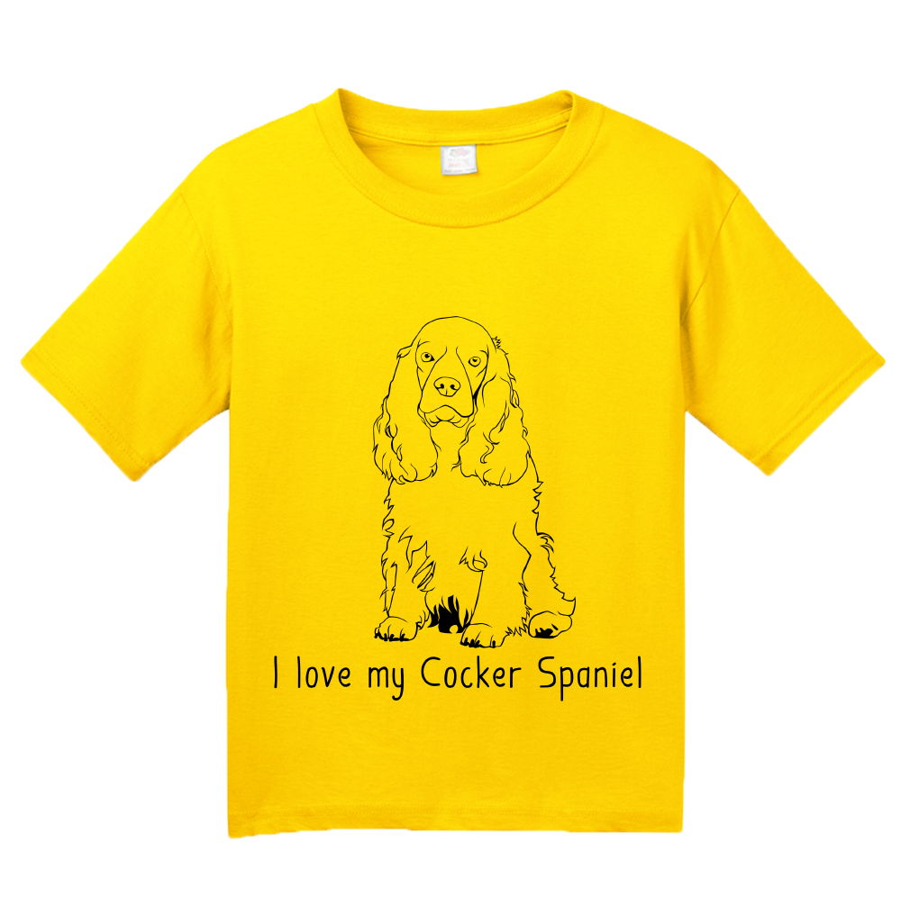 Youth Yellow I Love my Cocker Spaniel - Cocker Spaniel Dog Lover Owner Cute T-shirt