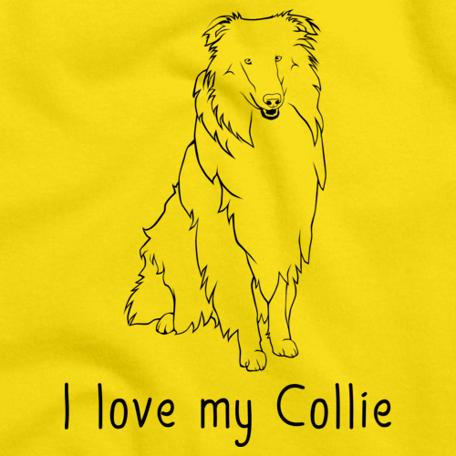 I Love My Collie Yellow Art Preview