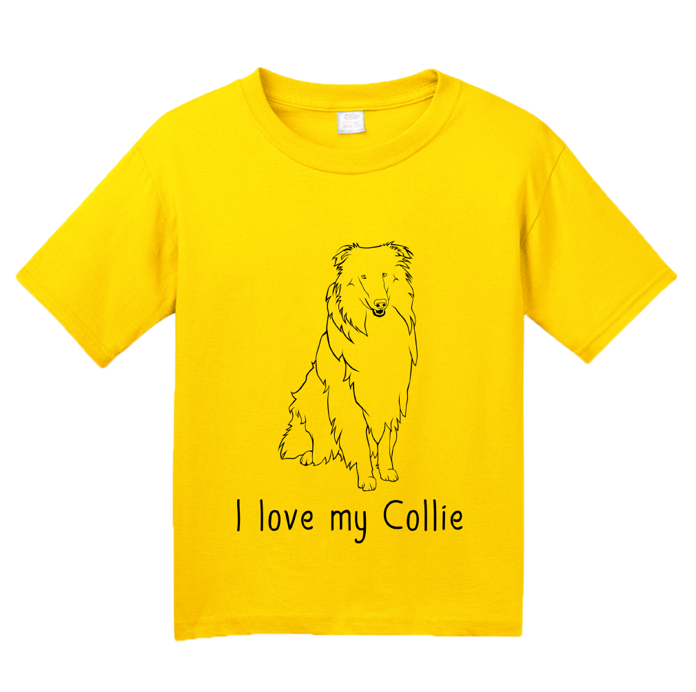 Youth Yellow I Love my Collie - Collie Dog Breed Owner Lover Parent Cute Fun T-shirt