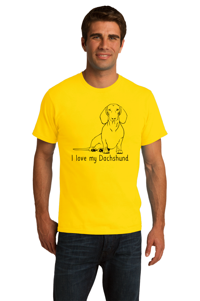 Standard Yellow I Love my Dachshund - Weiner Dog Dachshund Love Owner Cute Fun T-shirt
