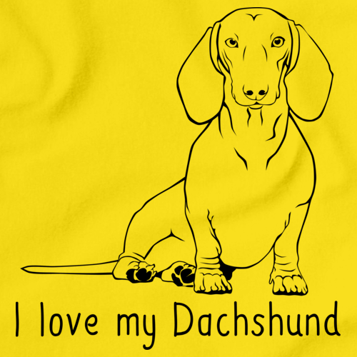I Love My Dachshund Yellow Art Preview