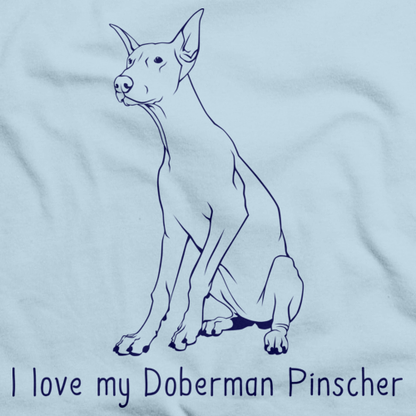 I Love My Doberman Pinscher Light blue Art Preview
