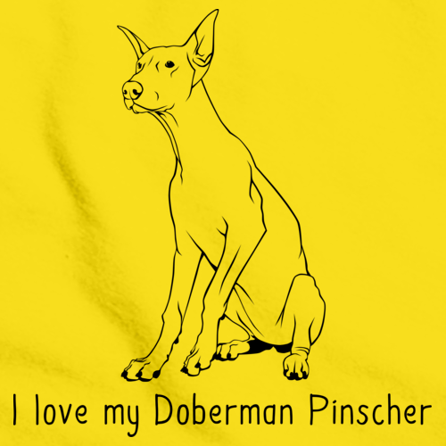 I Love My Doberman Pinscher Yellow Art Preview
