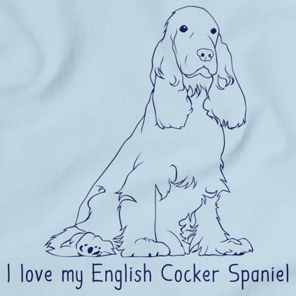 I Love My English Cocker Spaniel Light blue Art Preview