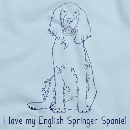 I Love My English Springer Spaniel Light blue Art Preview