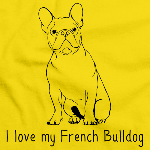 I Love My French Bulldog Yellow Art Preview