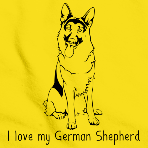 I Love My German Shepherd Yellow Art Preview