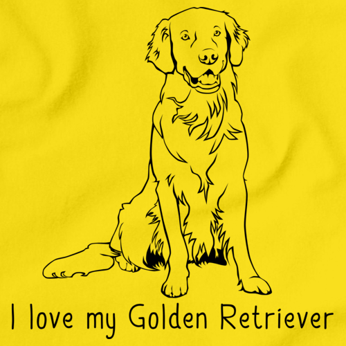 I Love My Golden Retriever Yellow Art Preview