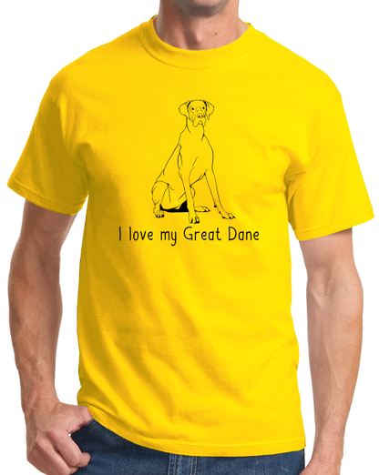 Standard Yellow I Love my Great Dane - Great Dane Owner Dog Lover Parent Love T-shirt