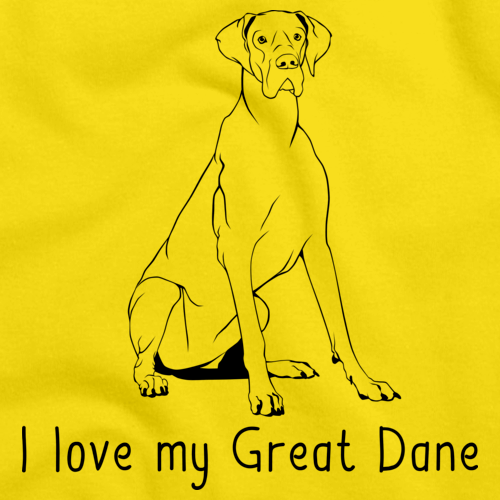 I Love my Great Dane Yellow art preview