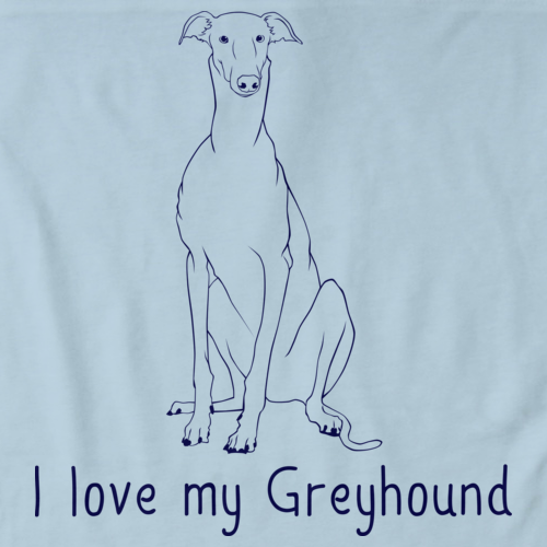 I Love My Greyhound Light blue Art Preview