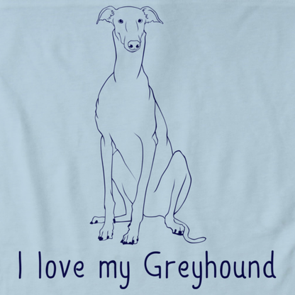 I Love My Greyhound Light blue Art Preview