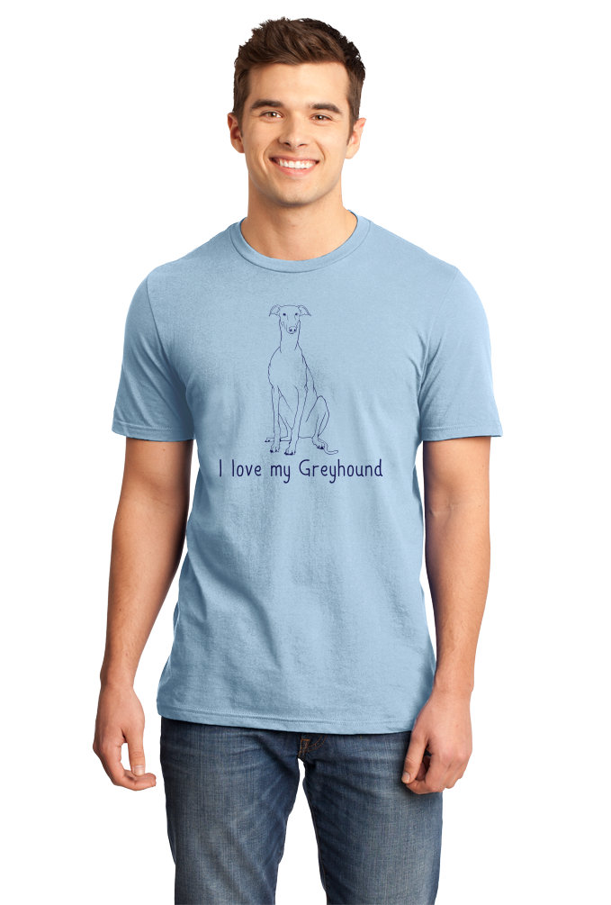 Standard Light Blue I Love my Greyhound - Greyhound Lover Rescue Love Dog Cute Owner T-shirt