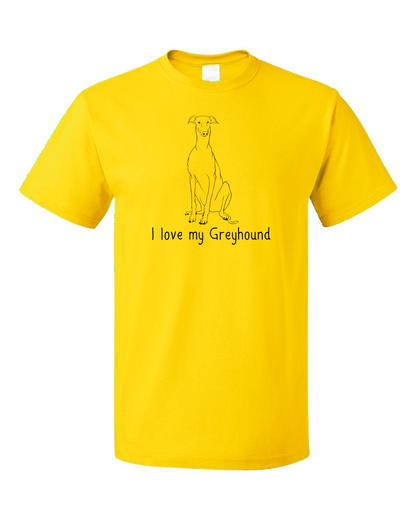 Standard Yellow I Love my Greyhound - Greyhound Lover Rescue Love Dog Cute Owner T-shirt