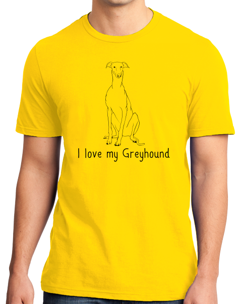 Standard Yellow I Love my Greyhound - Greyhound Lover Rescue Love Dog Cute Owner T-shirt