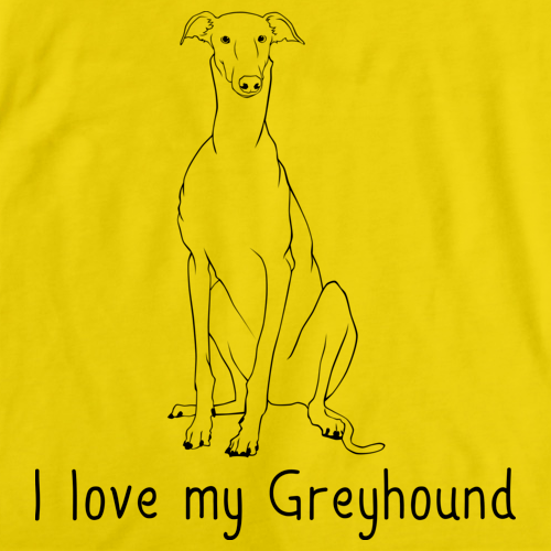 I Love My Greyhound Yellow Art Preview