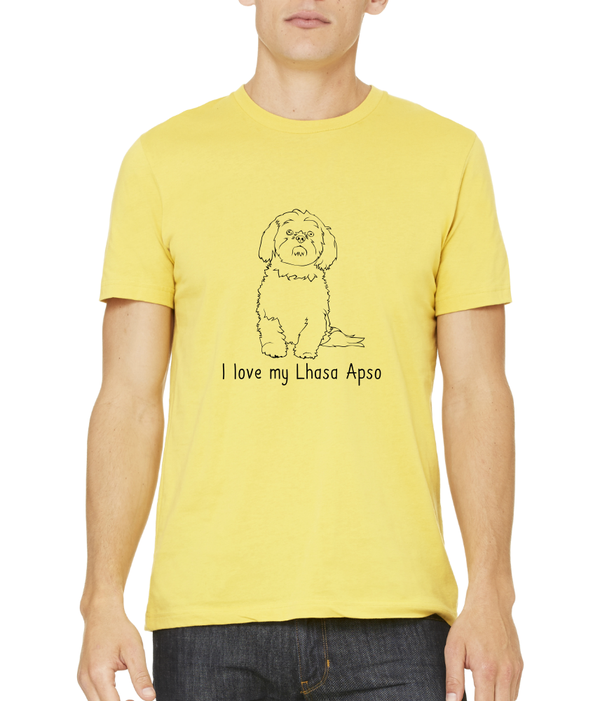Standard Yellow I Love my Lhasa Apso - Lhasa Apso Owner Lover Parent Cute Dog T-shirt