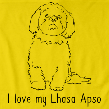 I Love My Lhasa Apso Yellow Art Preview
