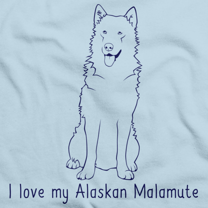 I Love My Alaskan Malamute Light blue Art Preview