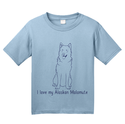 Youth Light Blue I Love my Alaskan Malamute - Alaskan Malamute Owner Lover Dog T-shirt