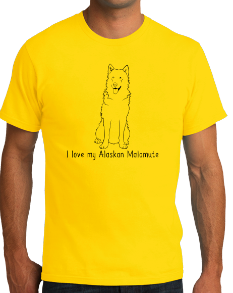 Standard Yellow I Love my Alaskan Malamute - Alaskan Malamute Owner Lover Dog T-shirt