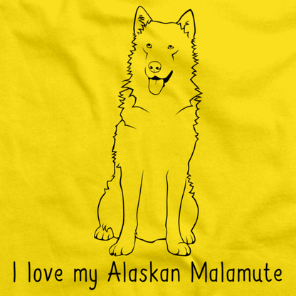 I Love My Alaskan Malamute Yellow Art Preview