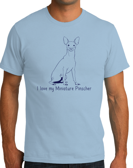 Standard Light Blue I Love my Miniature Pinscher - MinPin Owner Love Parent Cute Dog T-shirt