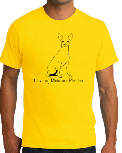 Standard Yellow I Love my Miniature Pinscher - MinPin Owner Love Parent Cute Dog T-shirt