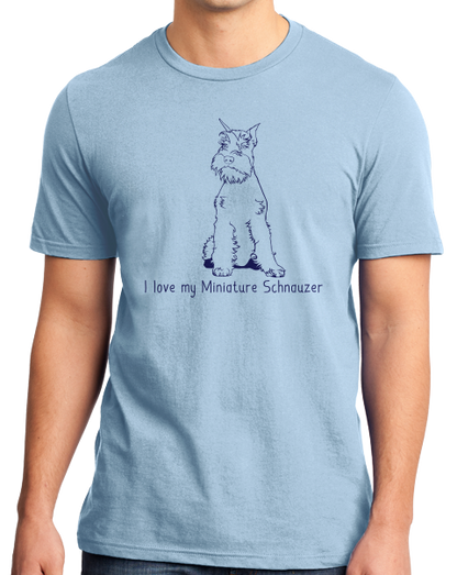 Standard Light Blue I Love my Minature Schnauzer - Mini Schnauzer Cute Owner Love T-shirt