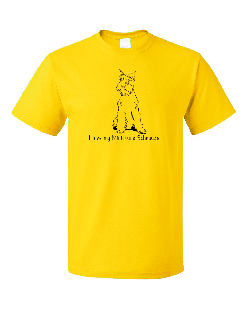 Standard Yellow I Love my Minature Schnauzer - Mini Schnauzer Cute Owner Love T-shirt
