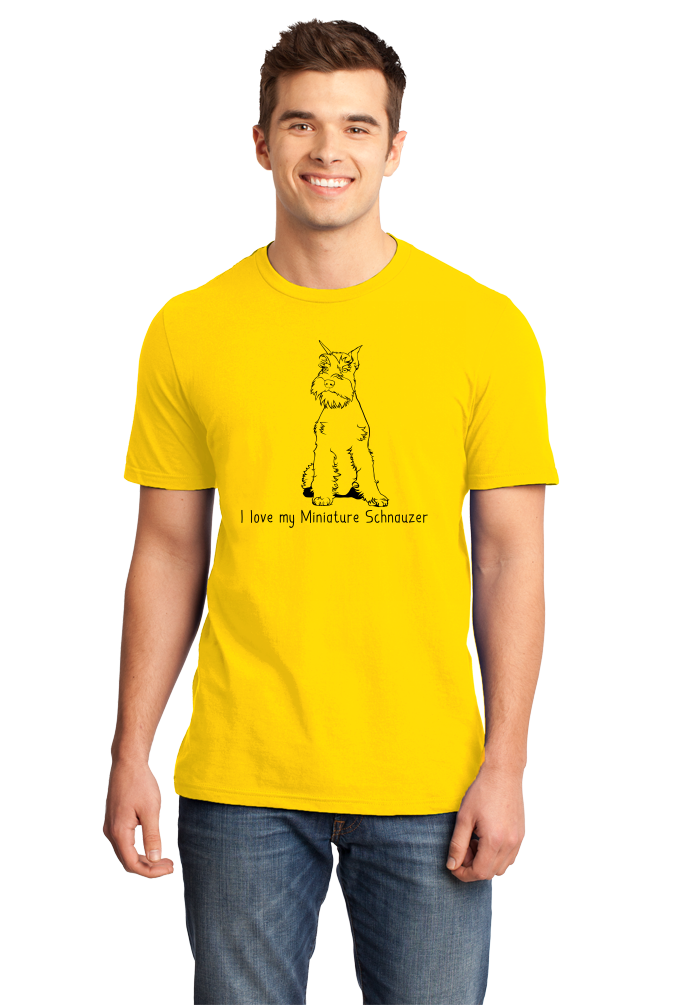 Standard Yellow I Love my Minature Schnauzer - Mini Schnauzer Cute Owner Love T-shirt