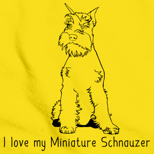 I Love My Minature Schnauzer  Yellow Art Preview