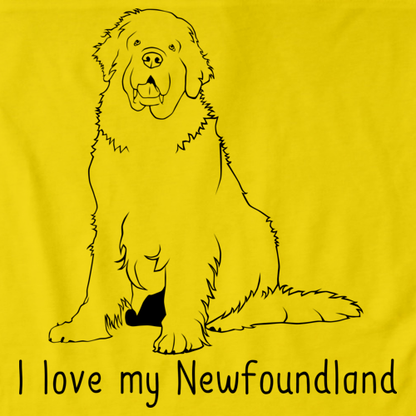 I Love My Newfoundland Yellow Art Preview
