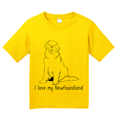Youth Yellow I Love my Newfoundland - Newfoundland Owner Cute Lover Pet T-shirt