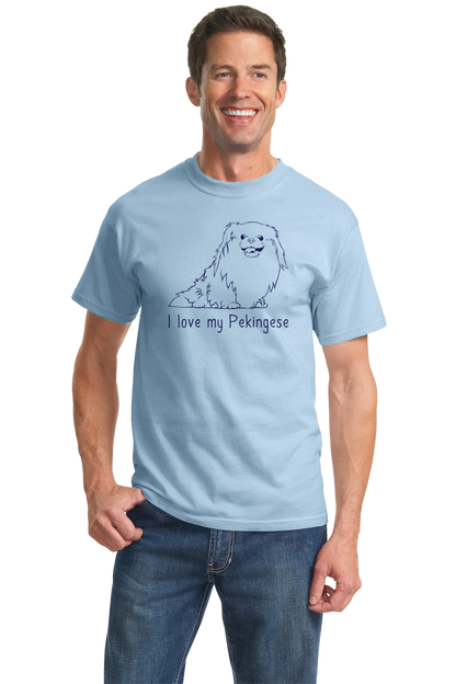 Standard Light Blue I Love my Pekingese - Pekingese Lover Owner Parent Cute Dog T-shirt