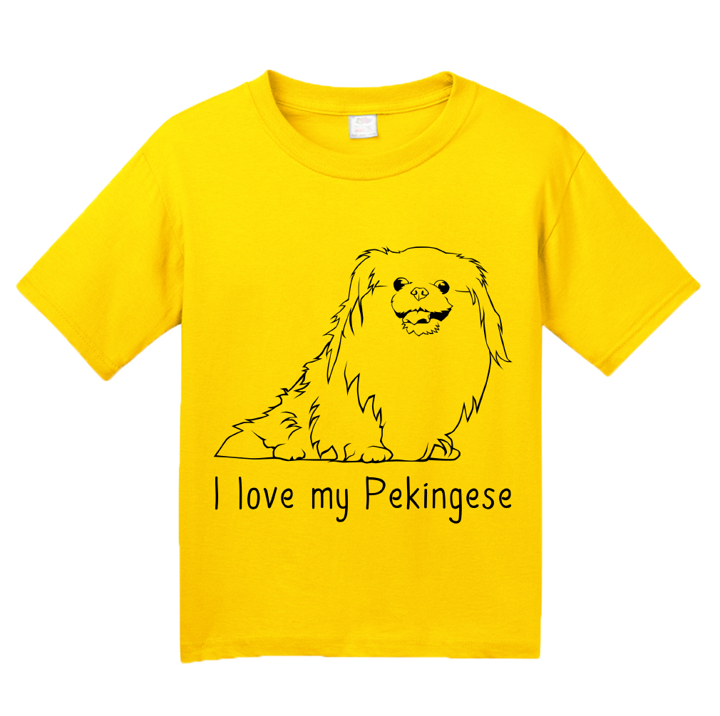 Youth Yellow I Love my Pekingese - Pekingese Lover Owner Parent Cute Dog T-shirt