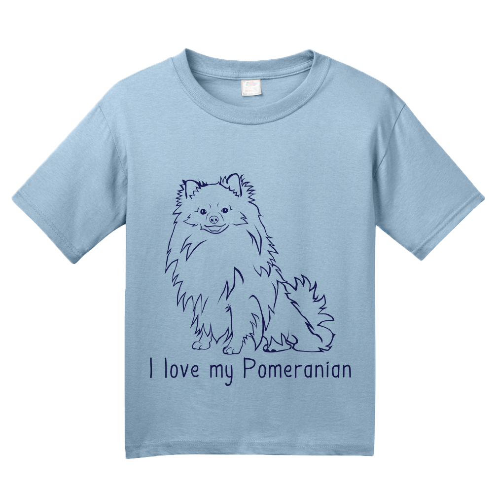 Youth Light Blue I Love my Pomeranian - Pomeranian Love Owner Cute Dog Parent T-shirt