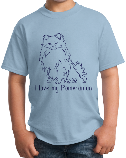 Youth Light Blue I Love my Pomeranian - Pomeranian Love Owner Cute Dog Parent T-shirt