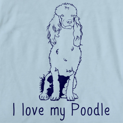 I Love My Poodle Light blue Art Preview