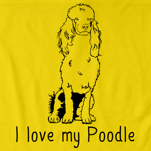 I Love My Poodle Yellow Art Preview