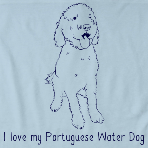 I Love My Portugese Water Dog Light blue Art Preview