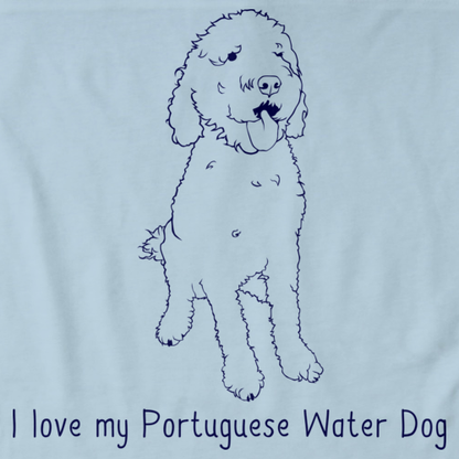 I Love My Portugese Water Dog Light blue Art Preview