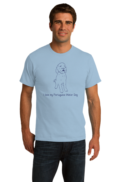 Standard Light Blue I Love my Portugese Water Dog - Portugese Water Dog Owner Love T-shirt