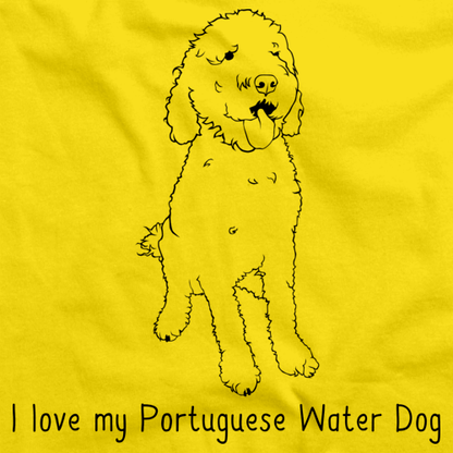 I Love My Portugese Water Dog Yellow Art Preview
