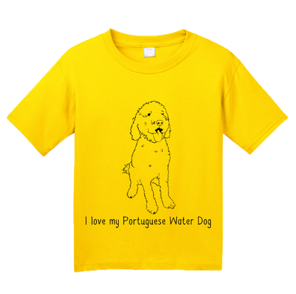 Youth Yellow I Love my Portugese Water Dog - Portugese Water Dog Owner Love T-shirt